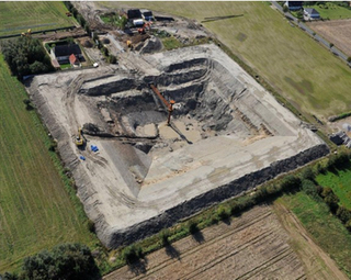 vue de l'installation de Marstal en construction