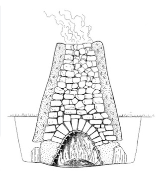 croquis d'un four à chaux